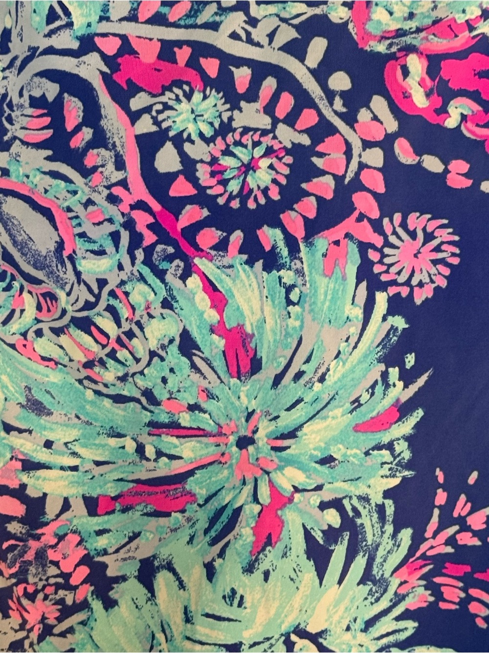 Lilly Pulitzer Navy One-Piece Swimsuit with Mint and Pink Floral Print Size 10 - Picture 5 of 10